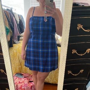 Blue plaid dress